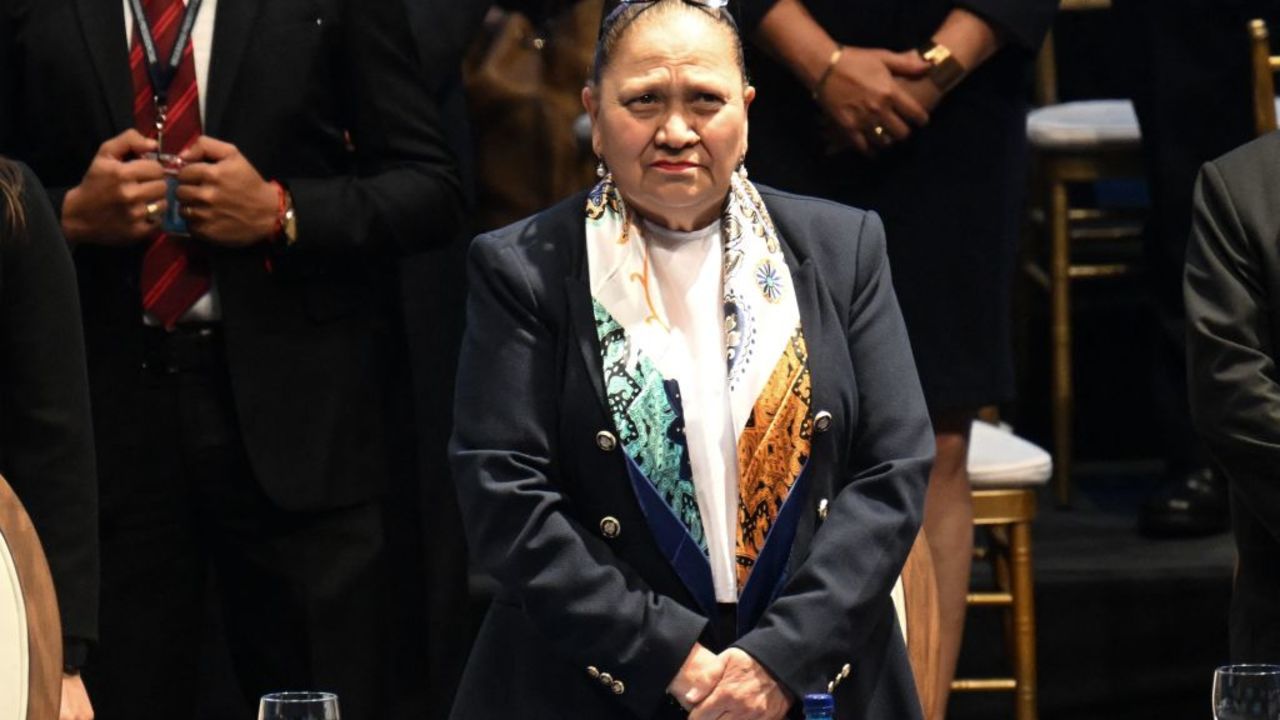 Guatemala's Attorney General Maria Consuelo Porras attends the presentation of the annual report of the Public Ministry in Guatemala City on May 17, 2023. In 2021, the United States included Porras on a list of those implicated in acts of corruption or undermining democracy in Central America after she decided to dismiss Juan Francisco Sandoval, then head of the Special Prosecutor against Impunity and considered by Washington as an "anti-corruption champion." (Photo by Johan ORDONEZ / AFP) (Photo by JOHAN ORDONEZ/AFP via Getty Images)