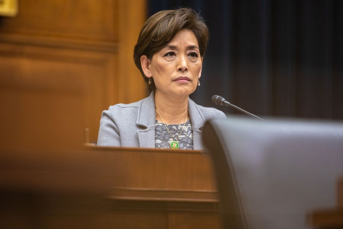 Rep. Young Kim during a House Financial Services Committee hearing in Washington, DC, in May 2023. 