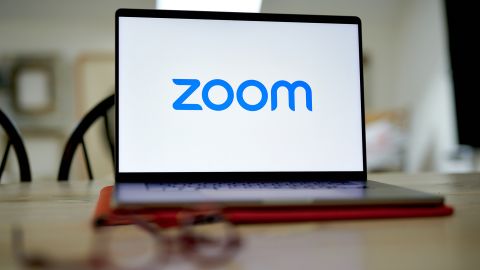 The Zoom logo on a laptop arranged in Germantown, New York, US, on Saturday, May 13, 2023.