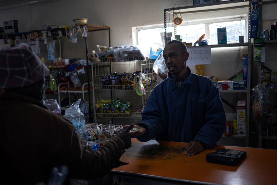 A shop pictured during a period of loadshedding in June 2023, in the township of Namahadi outside Frankfort in South Africa’s Free State province.