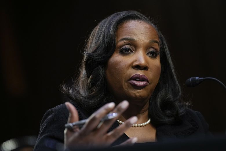 Lisa Cook testifies during a hearing in June 2023.