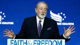 Mike Huckabee speaks during the Road to Majority's Faith and Freedom policy conference in Washington, DC, on June 24, 2023.