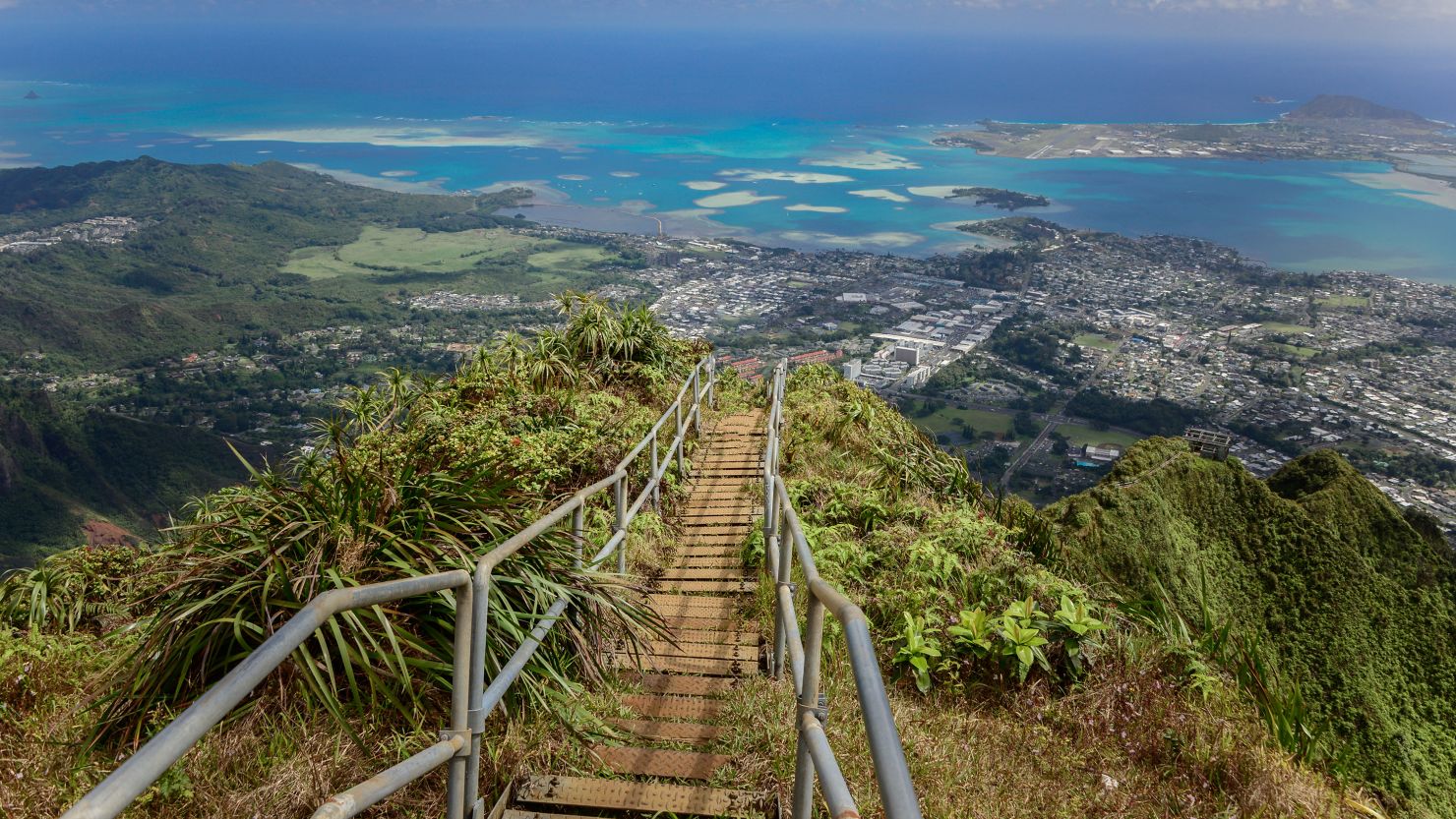 The Haiku Stairs on the eastern side of Oahu island.