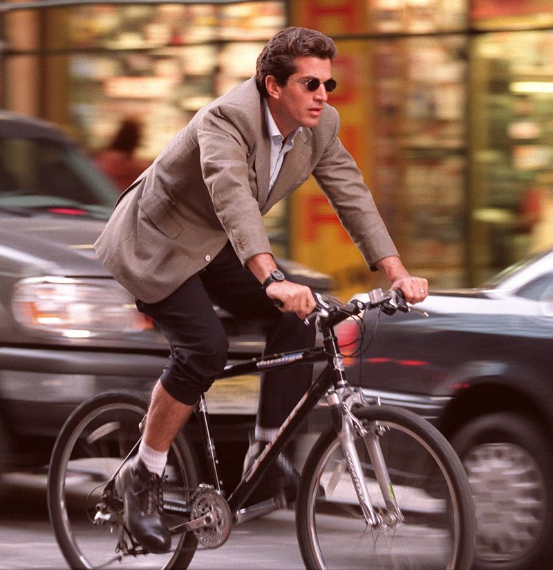 JFK Jr. biking in New York