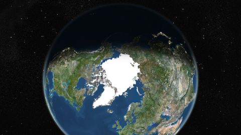 21 June, 2002. True colour satellite image of the Earth centred on the North Pole, during summer solstice at 12 a.m GMT. This image in orthographic projection was compiled from data acquired by LANDSAT 5 & 7 satellites., Globe Centred On The North Pole, True Colour Satellite Image (Photo by Planet Observer/Universal Images Group via Getty Images)