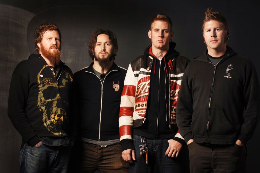 A portrait of Mastodon members Brent Hinds, Troy Sanders, Brann Dailor and Bill Kelliher taken in Leuven, Belgium on November 8, 2006.