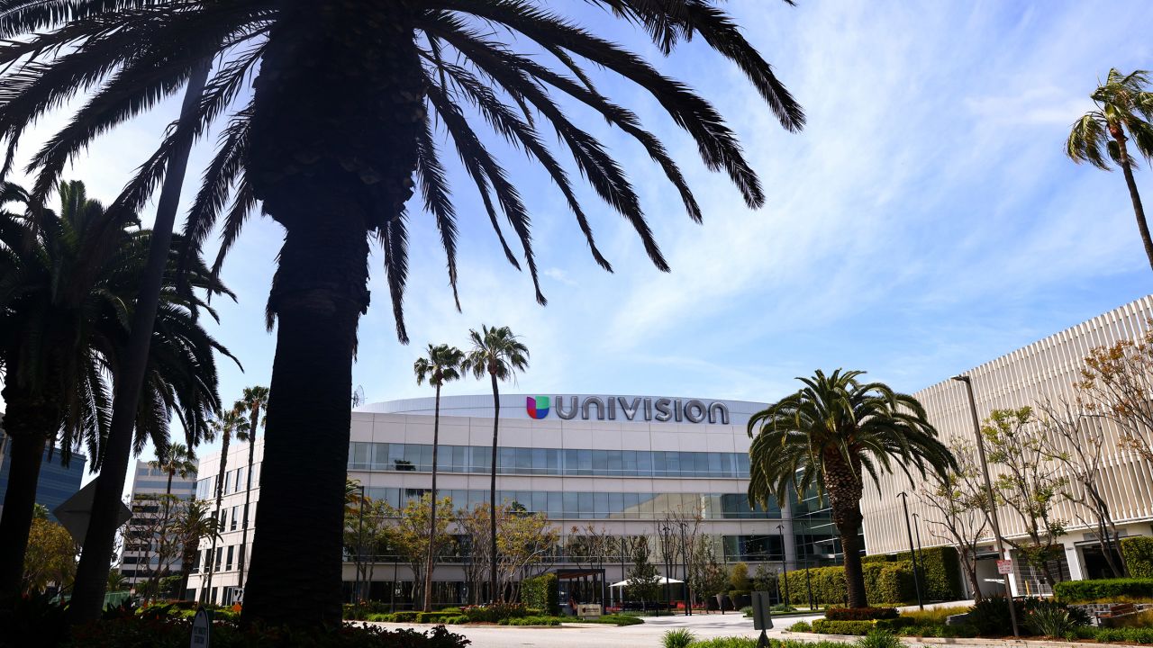 The Univision building in Los Angeles, California, in 2021.