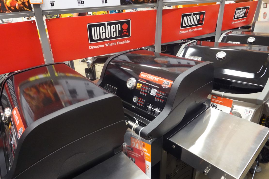 Weber Grills are offered for sale at a home improvement store on July 23, 2021 in Palatine, Illinois.