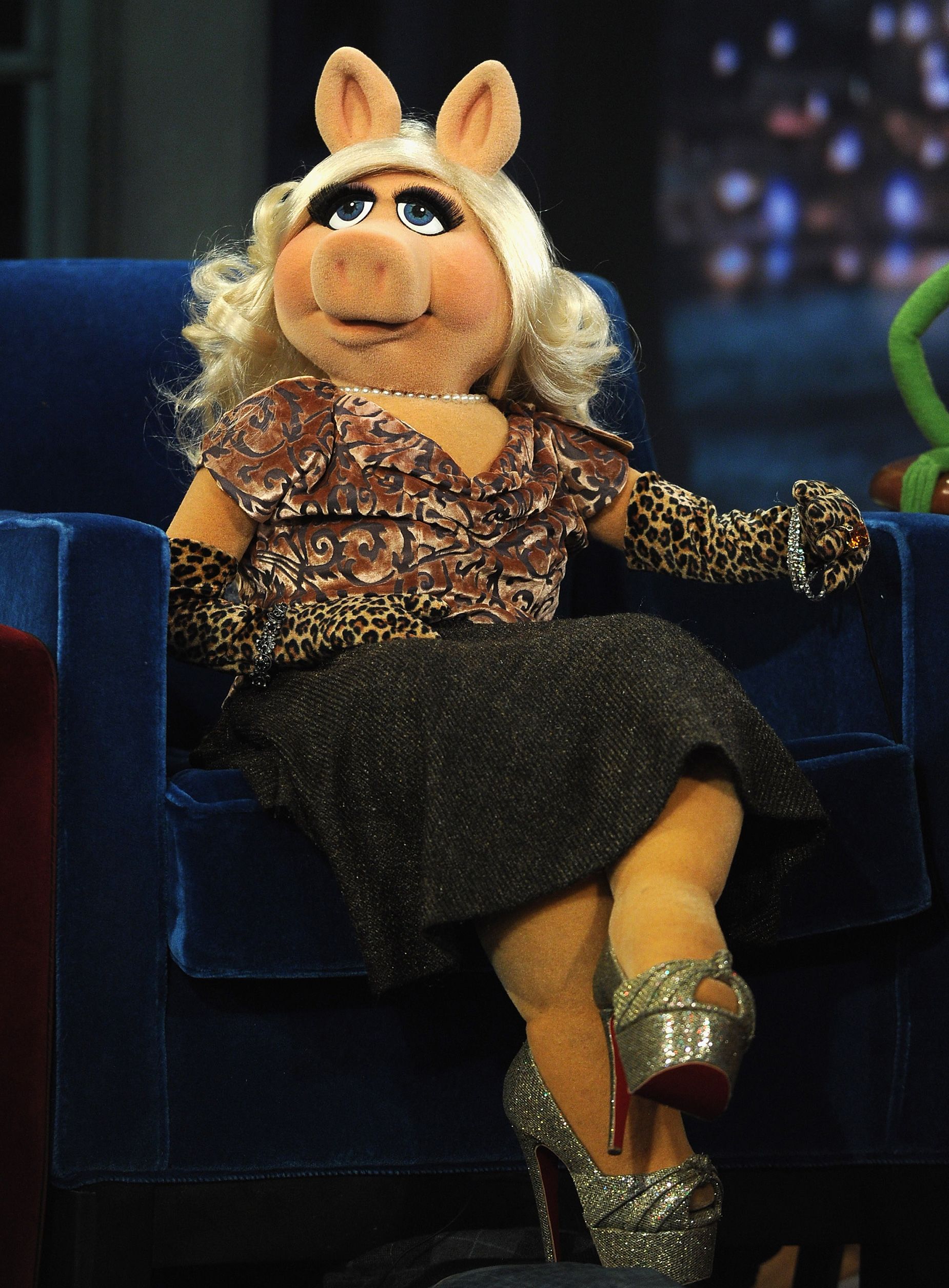 Miss Piggy in her Louboutins on the set of 