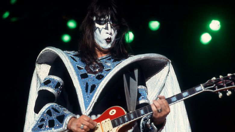 American musician Ace Frehley of the group Kiss performs at the International Ampitheater, Chicago, Illinois, September 22, 1979. (Photo by Paul Natkin/Getty Images)