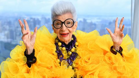 Iris Apfel on her 100th birthday in New York in 2021.
