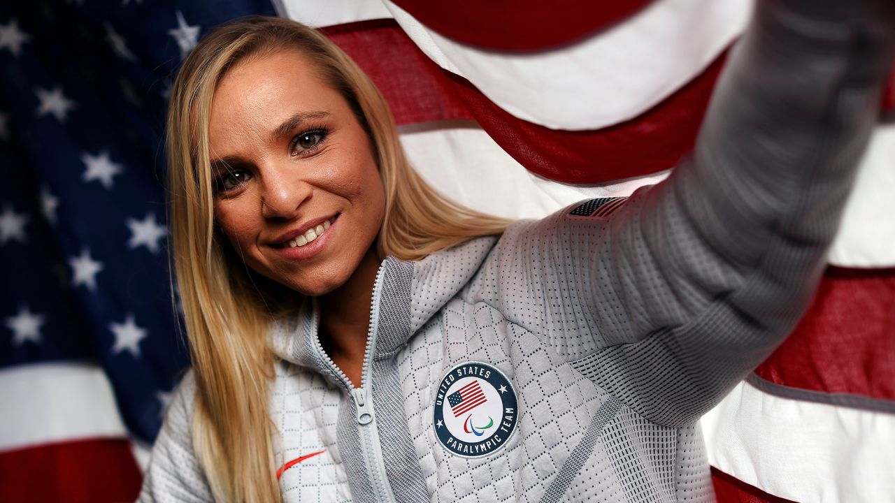 IRVINE, CALIFORNIA - SEPTEMBER 12: Oksana Masters of Team United States poses for a portrait during the Team USA Beijing 2022 Olympic shoot on September 12, 2021 in Irvine, California. (Photo by Tom Pennington/Getty Images for Team USA)