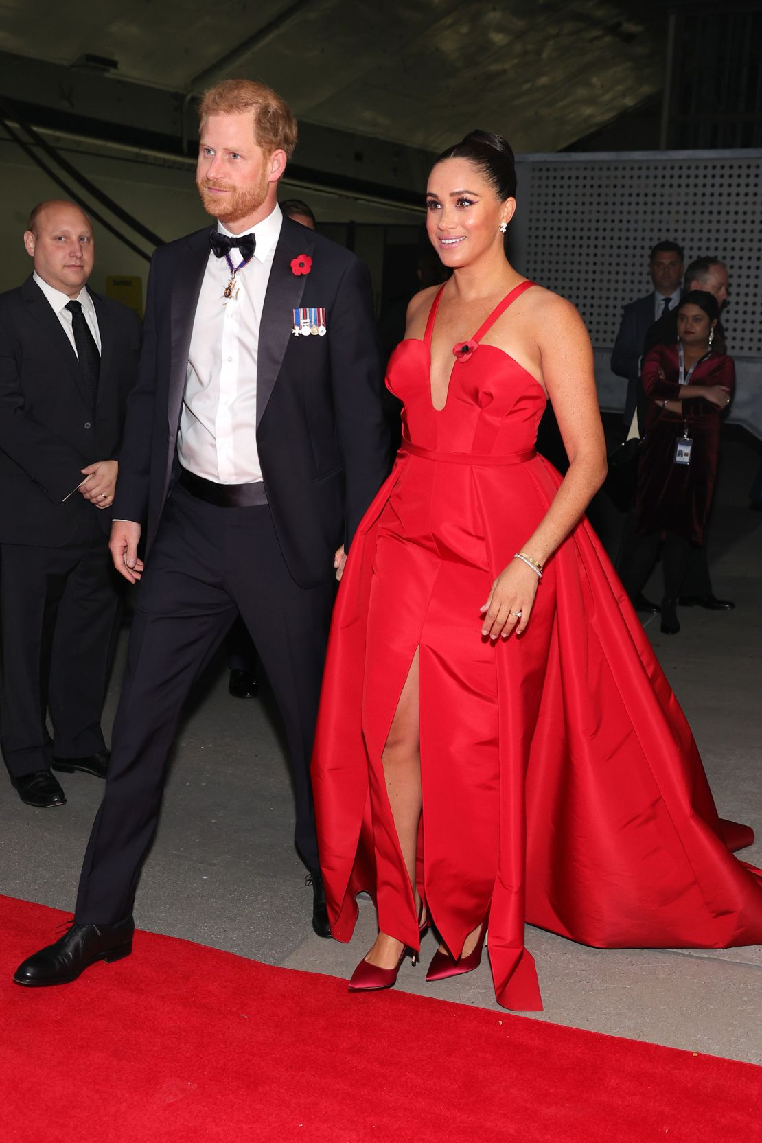 Meghan first wore the gown to the Annual Salute To Freedom Gala on November 10, 2021 in New York City.