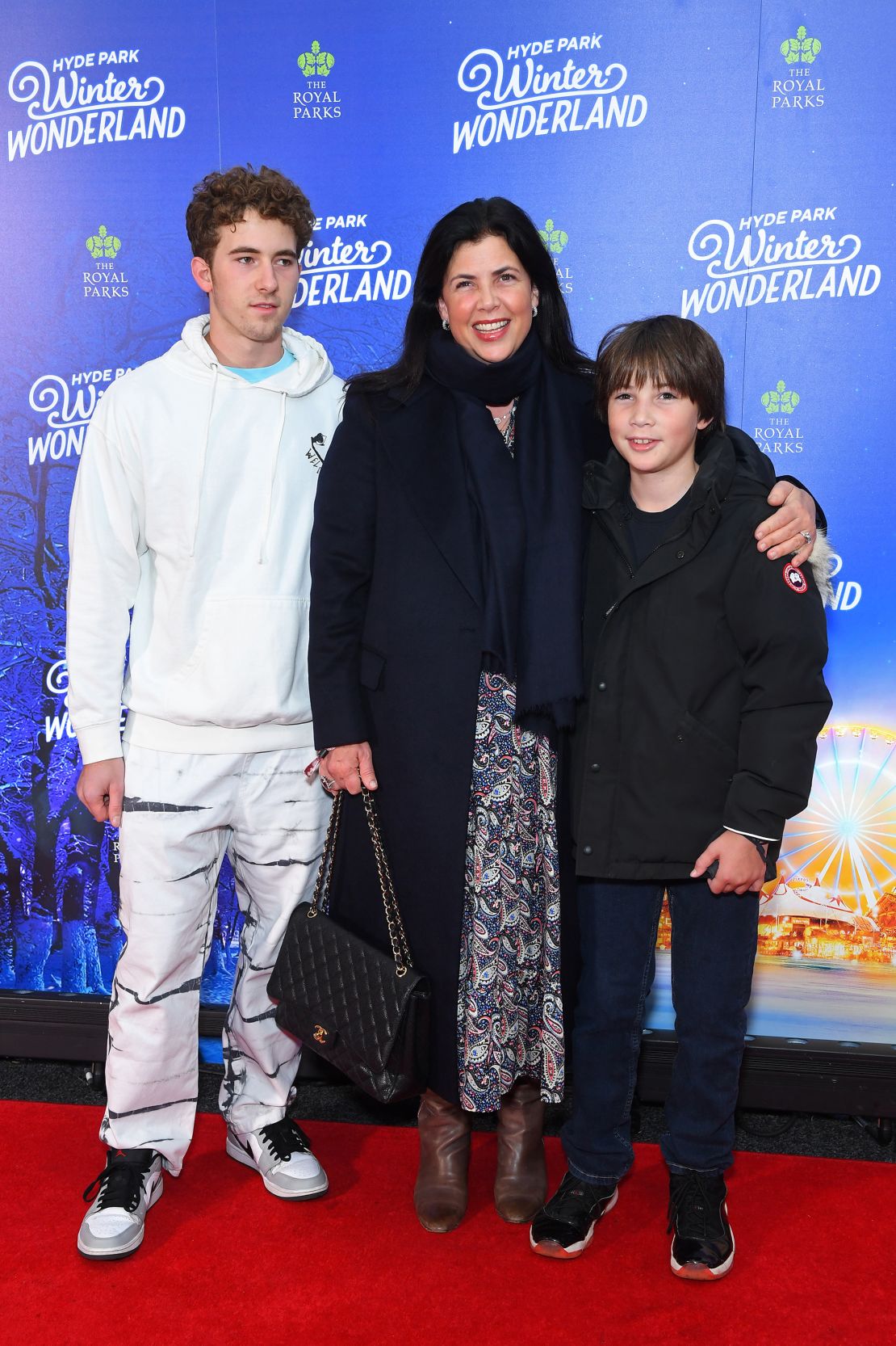 Kirstie Allsopp pictured with her sons, including Oscar on the right, in November 2021.