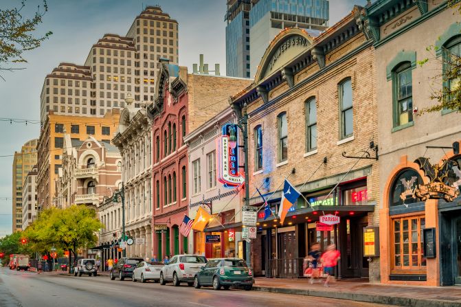 <strong>5. Austin, Texas:</strong> If you're looking to make like Miley and <a  target="_blank">party in the USA</a>, Austin is the place to do it. The Sixth Street music and entertainment district is pictured.