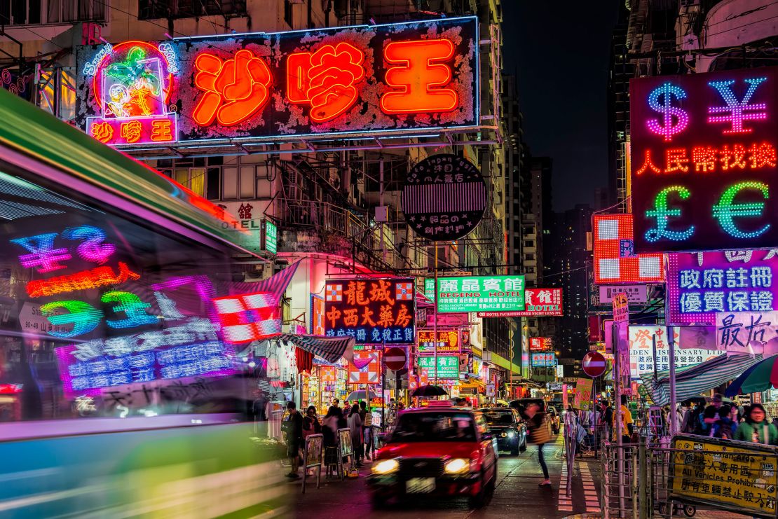 Neon signs and billboards, Hong Kong, China, in 2017.