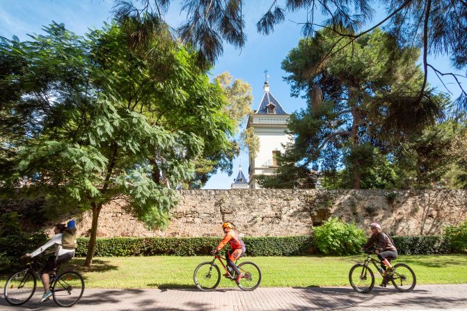 <strong>Pedal power:</strong> Valencia in Spain has been named the Green Capital of Europe thanks to sustainability credentials burnished by projects like the Turia Park, a 9-kilometer converted riverbed that's now a communal space.
