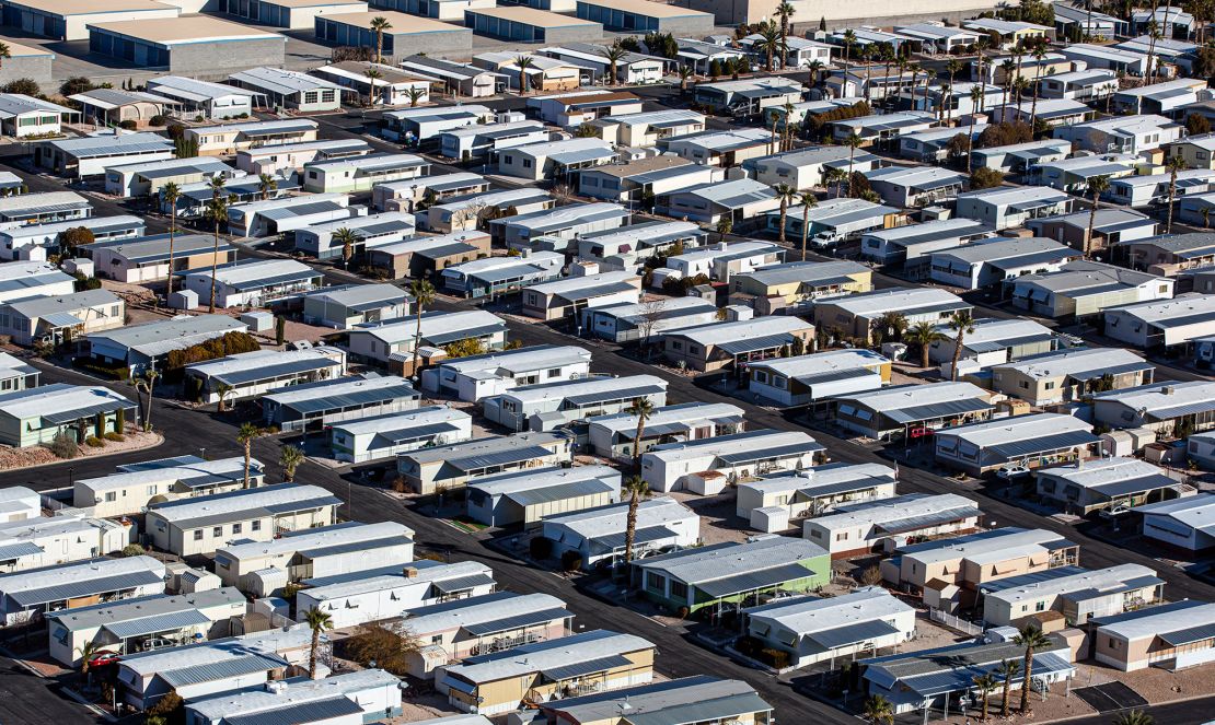 A mobile home park in the small community of Boulder City on January 11, 2022 in Boulder City, Nevada.