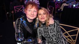 Ed Sheeran and Cherry Seaborn during The BRIT Awards 2022 at The O2 Arena on February 08, 2022 in London, England.