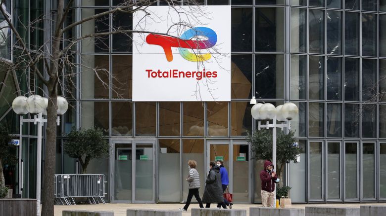 TotalEnergies' head office building seen in February 2022 in the La Defense business district near Paris, France.