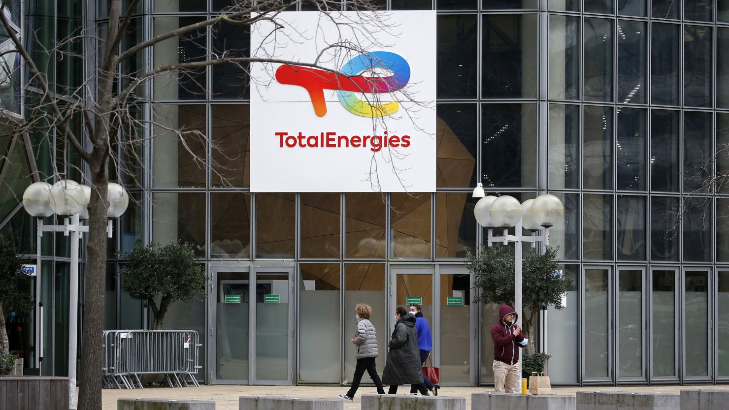 The head office of TotalEnergies in the La Defense business district near Paris, seen in February 2022.