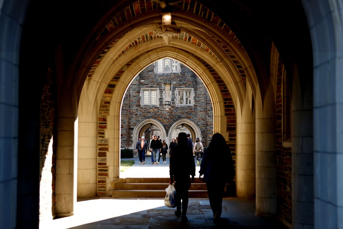 The campus of Duke University, where officials say the Trump administration's planned NIH cuts could lead to major layoffs.