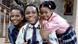 THE COSBY SHOW -- Pictured: (l-r) Tempestt Bledsoe as Vanessa Huxtable, Malcolm-Jamal Warner as Theodore 'Theo' Huxtable, Keshia Knight Pulliam as Rudy Huxtable  (Photo by NBCU Photo Bank/NBCUniversal via Getty Images via Getty Images)