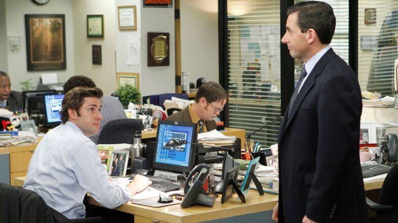 (From left) John Krasinski, Rainn Wilson and Steve Carell in 'The Office.'