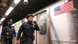 NEW YORK, NEW YORK - APRIL 12: New York City police investigate an incident on an Uptown 4 subway after an emergency brake was pulled near Union Square on April 12, 2022 in New York City. Security has been heightened after a gunman in a gas mask and construction vest set off a smoke grenade and opened fire on a subway today at the 36th Street and Fourth Avenue station in the Sunset Park neighborhood of Brooklyn. At least 29 people were injured - 10 of them by gunshot - amid a fusillade of 33 rounds, according to reports. Authorities have named 62-year-old Philadelphia man Frank R. James as a person of interest.  (Photo by Alexi J. Rosenfeld/Getty Images)