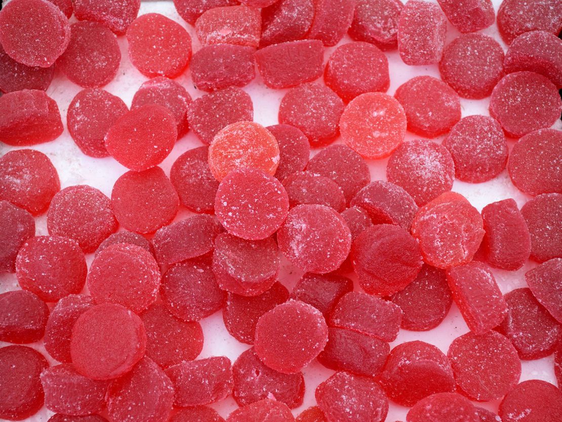 Red dye no. 3 is found in some sweets, food and drinks.