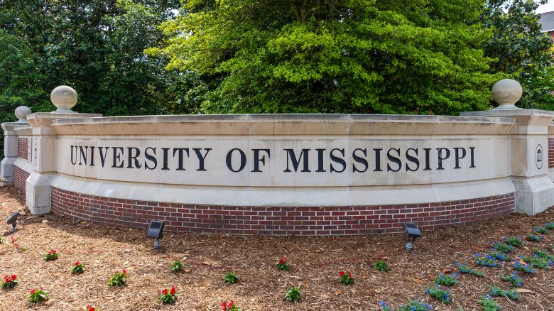 The entrance to the University of Mississippi in Oxford, Mississippi, is pictured in 2022.