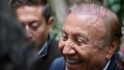 BOGOTA, COLOMBIA - JUNE 02: Presidential candidate Rodolfo Hernandez of Liga de Gobernantes Anticorrupcion smiles as he talks to press after his meeting with Sergio Fajardo of Centro Esperanza coalition ahead of the presidential runoff on June 02, 2022 in Bogota, Colombia. Hernandez came in the second place in the first round of presidential elections and will face Gustavo Petro in a runoff on June 19. (Photo by Guillermo Legaria/Getty Images)