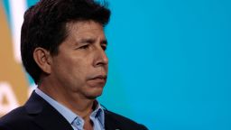 El expresidente de Perú, Pedro Castillo, en el marco de la ceremonia de firma de la "Coalición Internacional para Conectar las Áreas Marinas Protegidas" en la Cumbre de Directores Ejecutivos de las Américas el 09 de junio de 2022 en Los Ángeles, California.