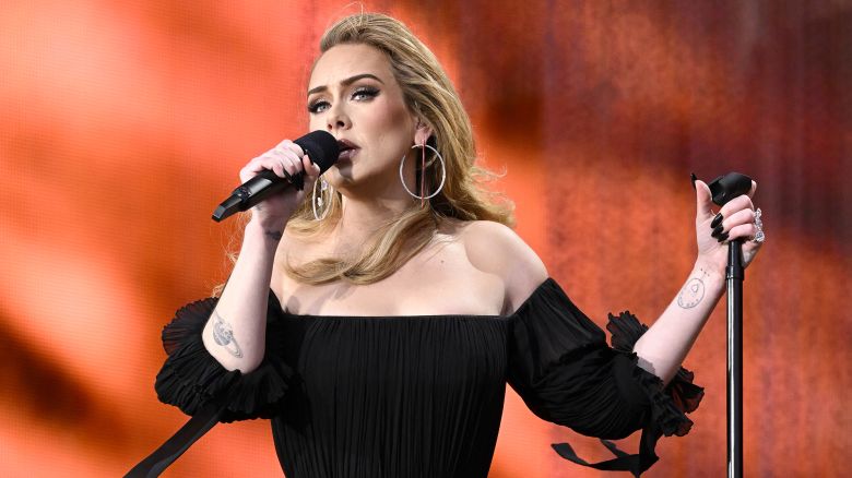 LONDON, ENGLAND - JULY 02: Adele performs on stage as American Express present BST Hyde Park in Hyde Park on July 02, 2022 in London, England.  (Photo by Gareth Cattermole/Getty Images for Adele)