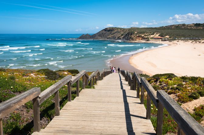 <strong>Rota Vicentina, Portugal: </strong>This 225-kilometer trail follows routes used by fishermen to access the ocean, making its way along sandy paths and over high clifftops.