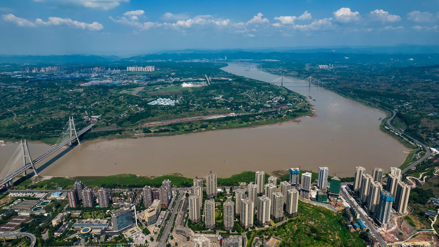 An aerial view of Chongqing, China.