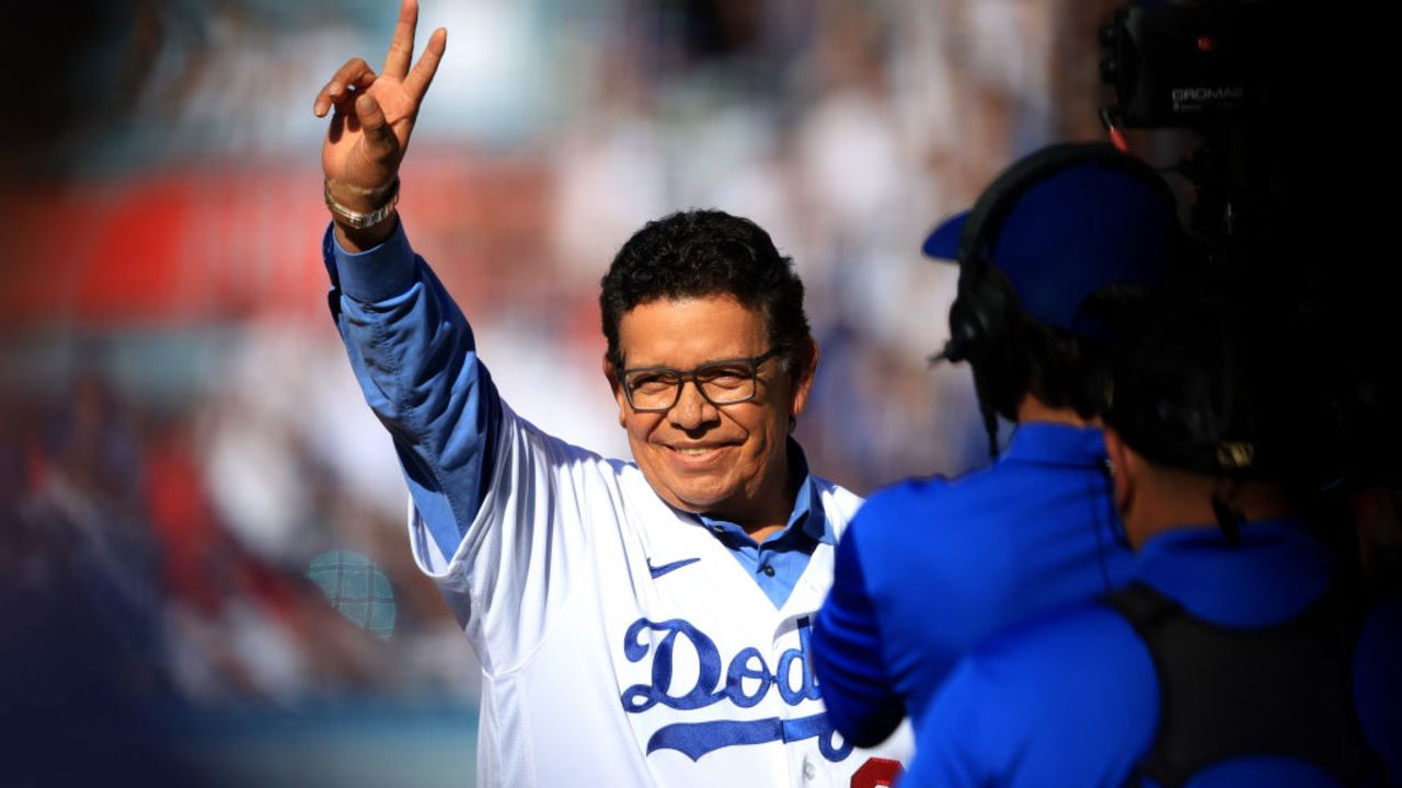 LOS ANGELES, CALIFORNIA - JULY 19:  Fernando Valenzuela waves to fans after throwing the ceremonial first pitch during the 92nd MLB All-Star Game presented by Mastercard at Dodger Stadium on July 19, 2022 in Los Angeles, California. (Photo by Sean M. Haffey/Getty Images)