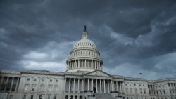 WASHINGTON, DC - JULY 25: Thunderstorm clouds roll over the U.S. Capitol on July 25, 2022 in Washington, DC. The storms prevented many members of Congress from returning to the capital on Monday, forcing the Senate to postpone a procedural vote on the so-called CHIPS+ Act, which would give $39 billion to subsidize the construction of semiconductor factories in the U.S. and $11 billion for research and development initiatives into microprocessor innovation. (Photo by Chip Somodevilla/Getty Images)