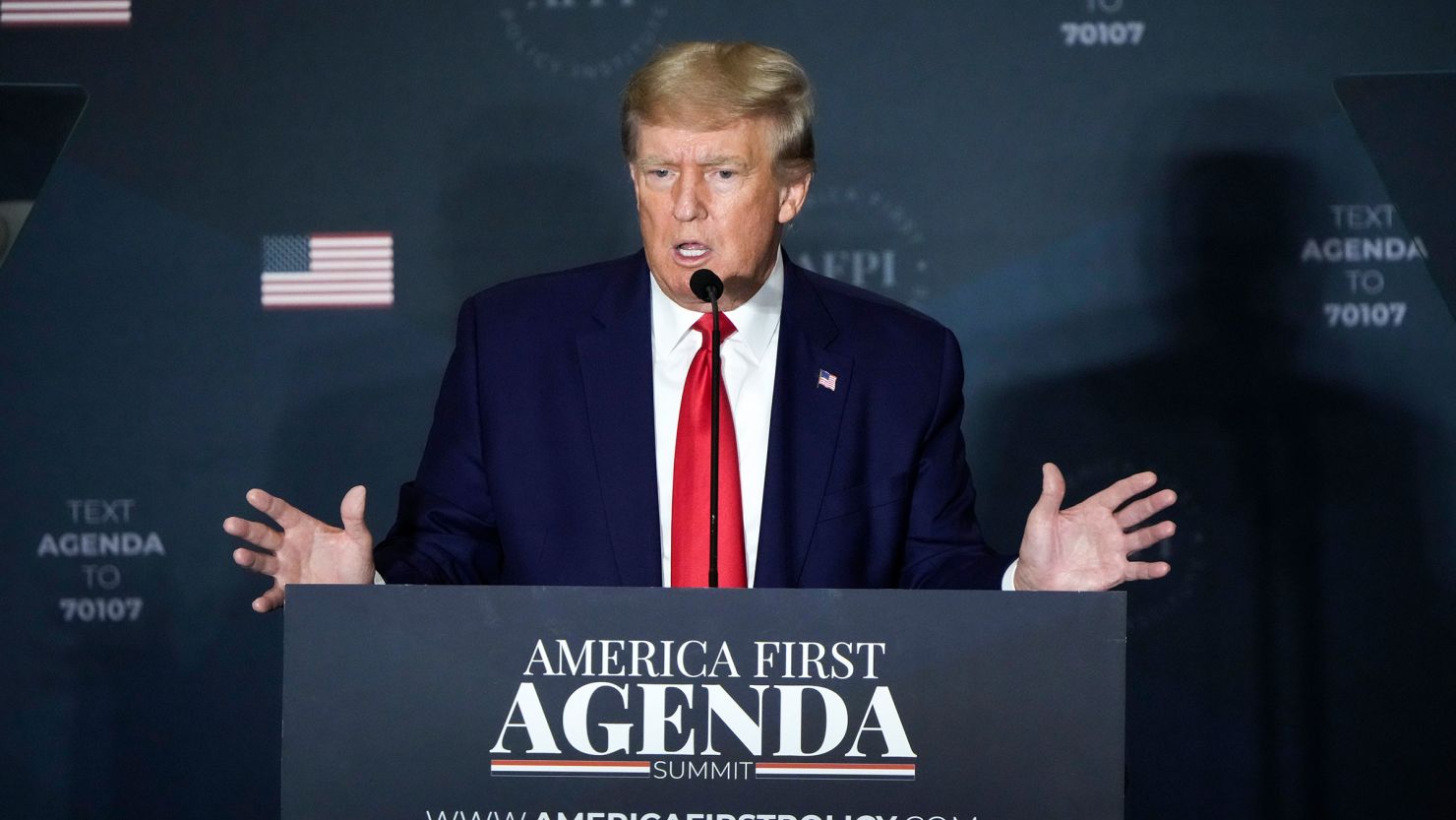 Former President Donald Trump speaks at a summit hosted by the America First Policy Institute in Washington, DC, in July 2022.