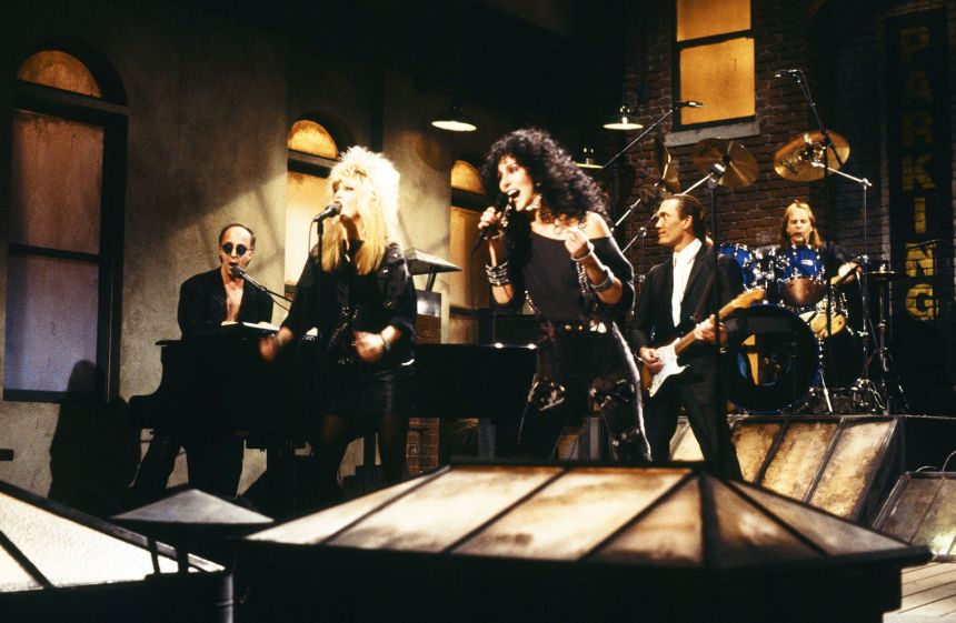 Musical guest Cher performs on "SNL" on November 21, 1987.
