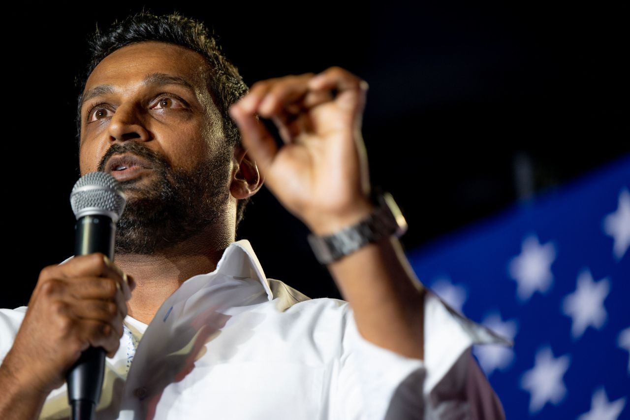 Kash Patel speaks at a campaign event for Republican candidates in Tucson, Arizona, in 2022.