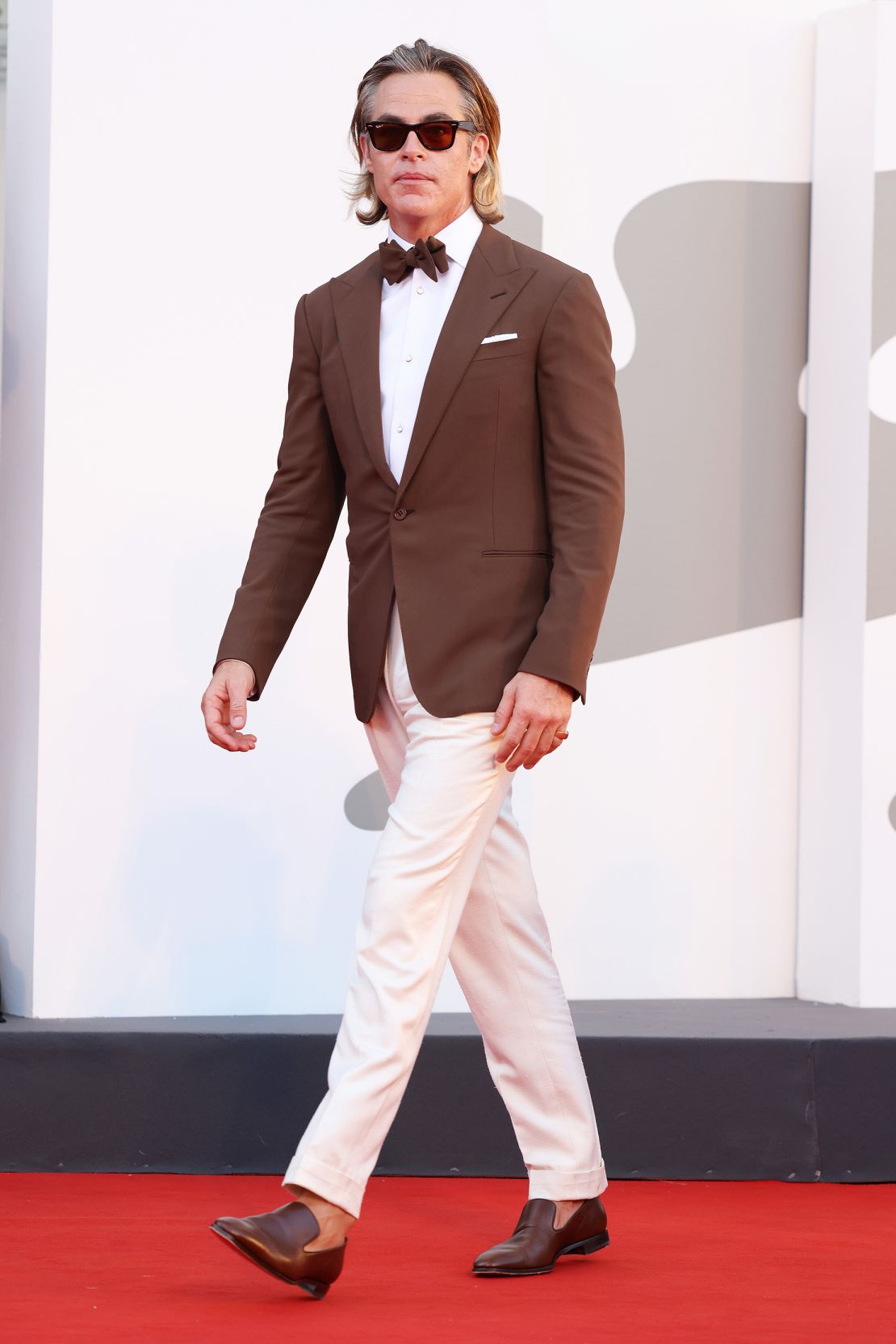 Chris Pine at the "Don't Worry Darling" red carpet at the 79th Venice International Film Festival in September, 2022.