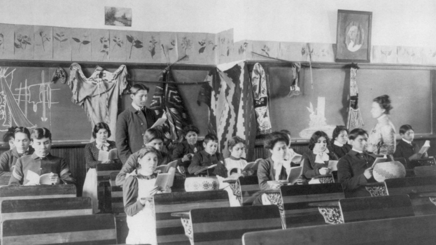 Native American children at Carlisle Indian School in Carlisle, Pennsylvania, in 1901.