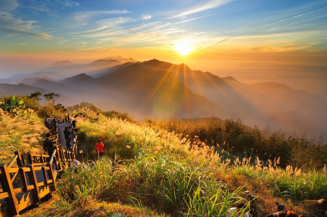 <strong>Exploring Taiwan's natural beauty: </strong>Alishan, a National Forest Recreation Area, is famed for its mist-covered mountains and lush green valleys.