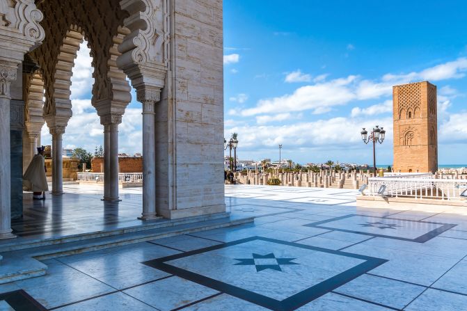 <strong>Rabat, Morocco: </strong>The Mausoleum of Mohammed V and nearby<strong> </strong>Hassan tower are two of many celebrated landmarks in the Moroccan capital.