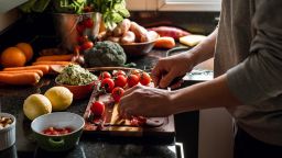 Shot of a vegan meal preparation with lots of vegetables and fruits on a domestic kitchen