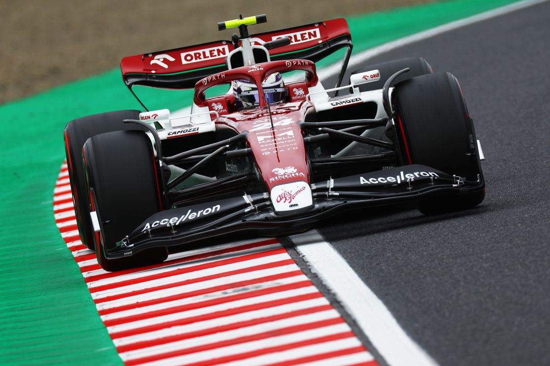 Zhou drives for Alfa Romeo during his rookie season in 2022.