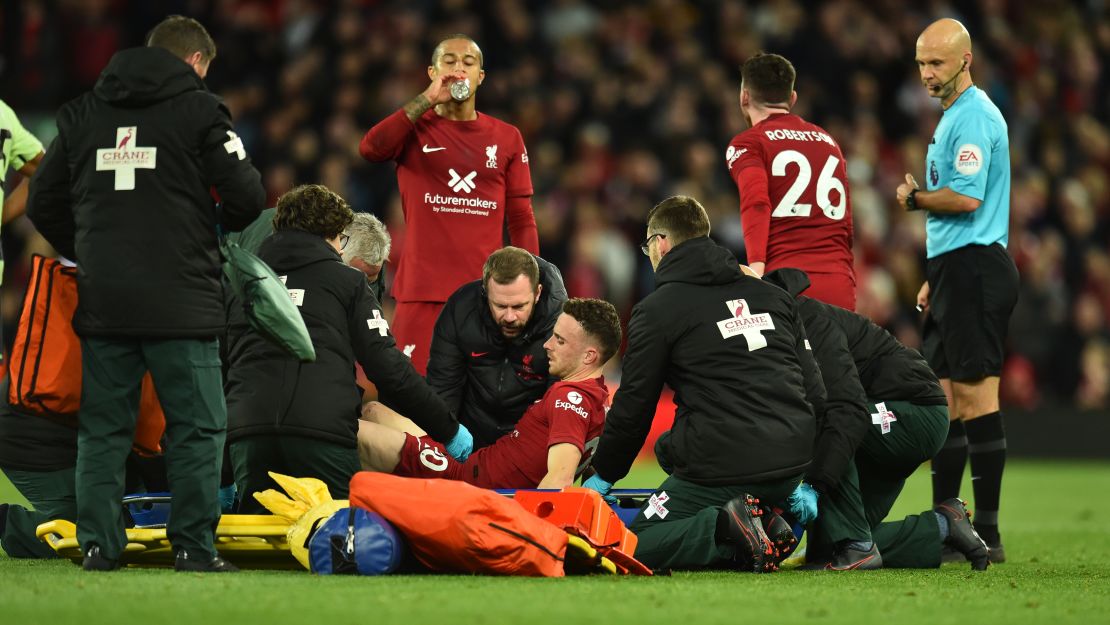 The calf injury that Jota sustained against Manchester City in October 2022 kept him out for four months.