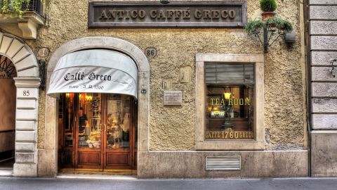 The Antico Caffe Greco on Via dei Condotti in Rome, Italy.  Opened in 1760.