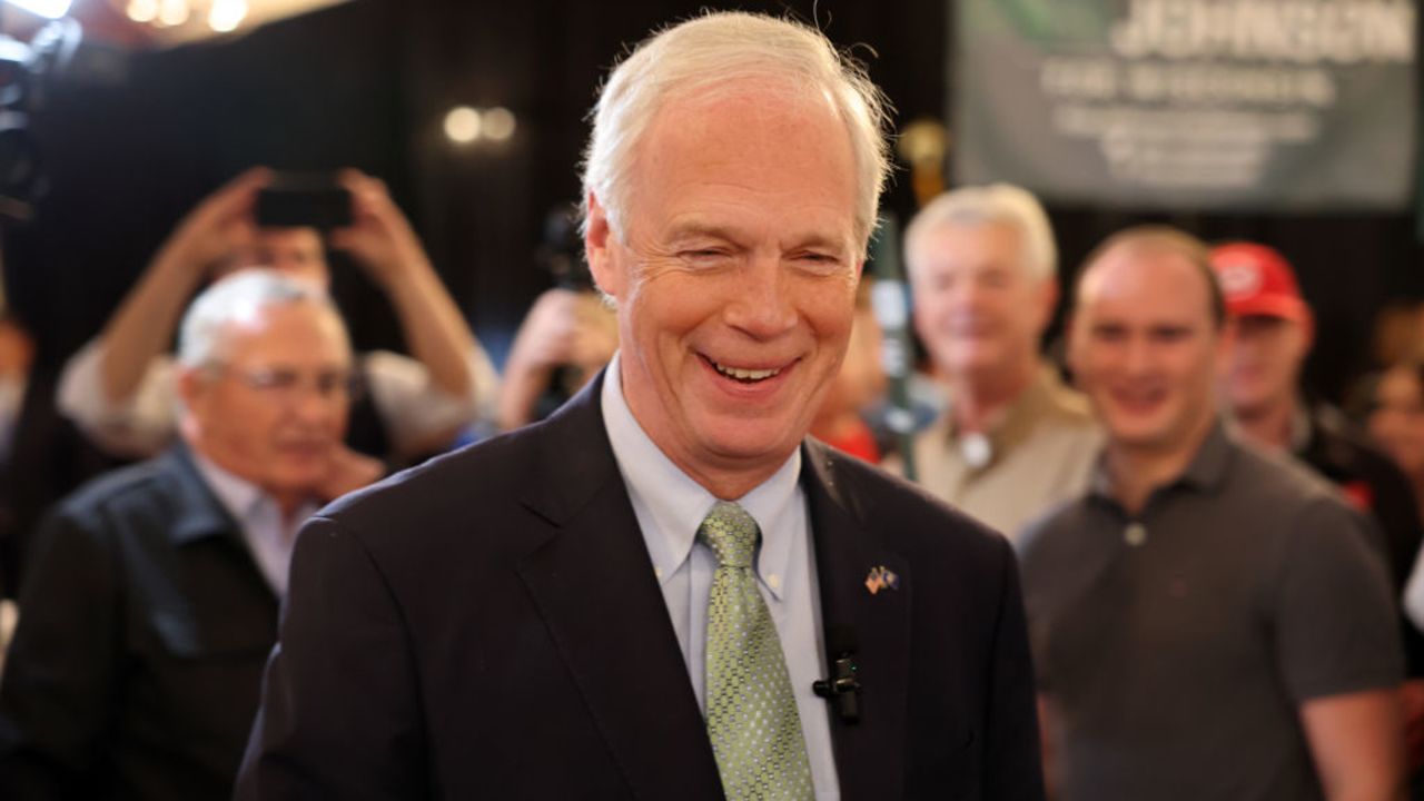 WAUKESHA, WISCONSIN - OCTOBER 25: Senator Ron Johnson (R-WI) arrives a rally on October 25, 2022 in Waukesha, Wisconsin. Johnson is in a close race with Democratic contender Mandela Barnes for his senate seat in the mid-term elections. (Photo by Scott Olson/Getty Images)